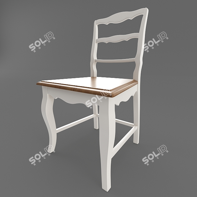 Elegant Birch Wood Chair 3D model image 6