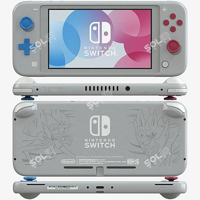 NintenSwitch Lite - Zacian & Zamazenta 3D model image 2