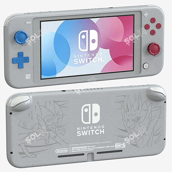 NintenSwitch Lite - Zacian & Zamazenta 3D model image 3