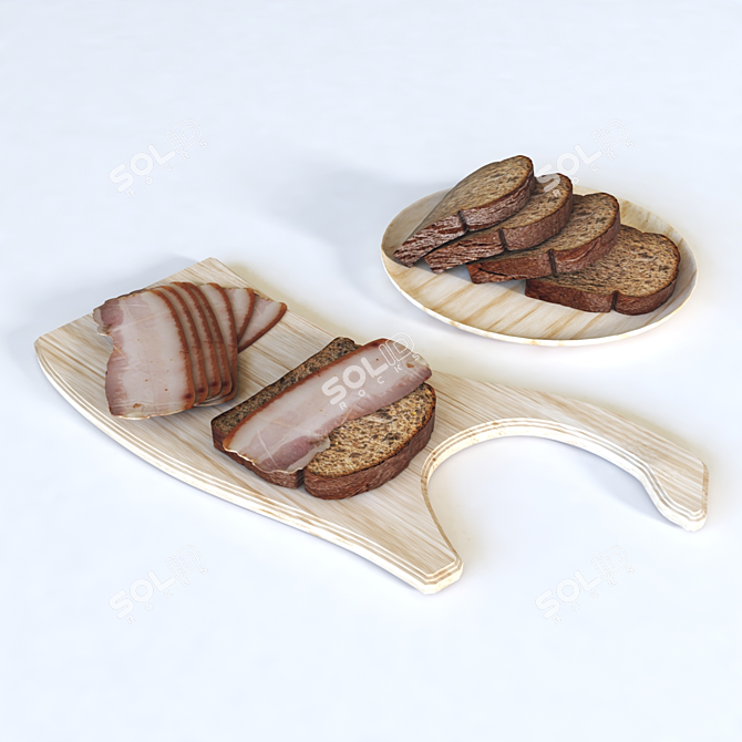 Savory Bread and Bacon 3D model image 3
