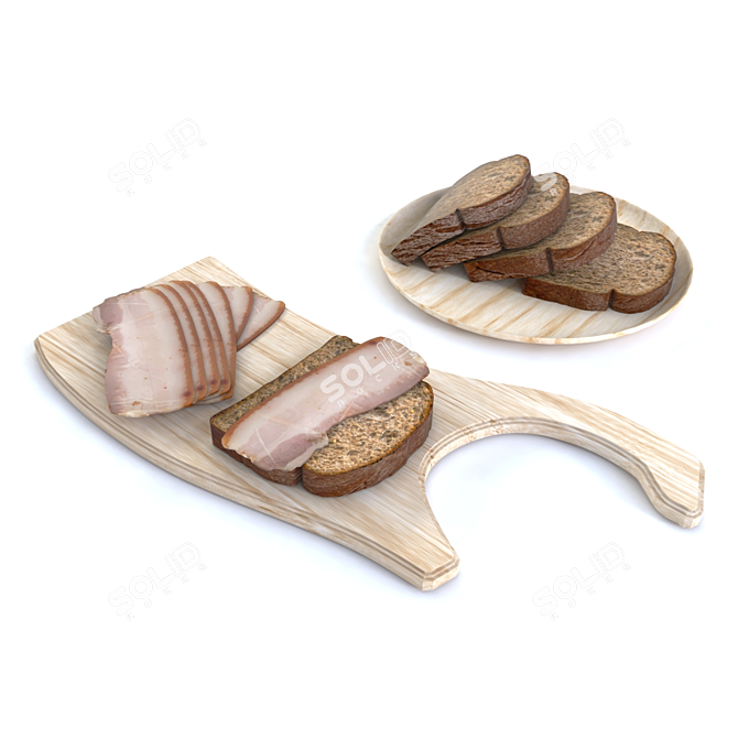 Savory Bread and Bacon 3D model image 5