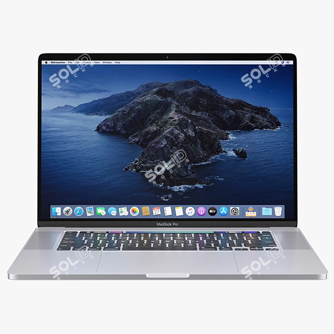 Silver MacBook Pro 16: Powerful Performance 3D model image 1