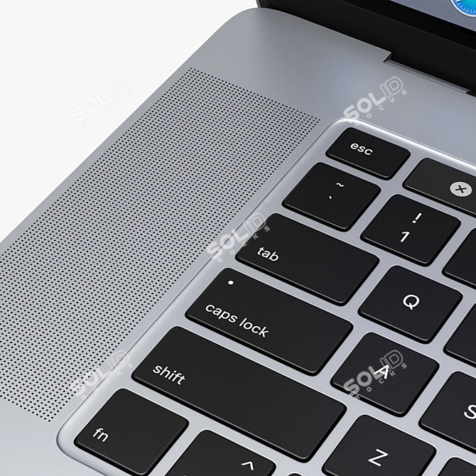 Silver MacBook Pro 16: Powerful Performance 3D model image 2