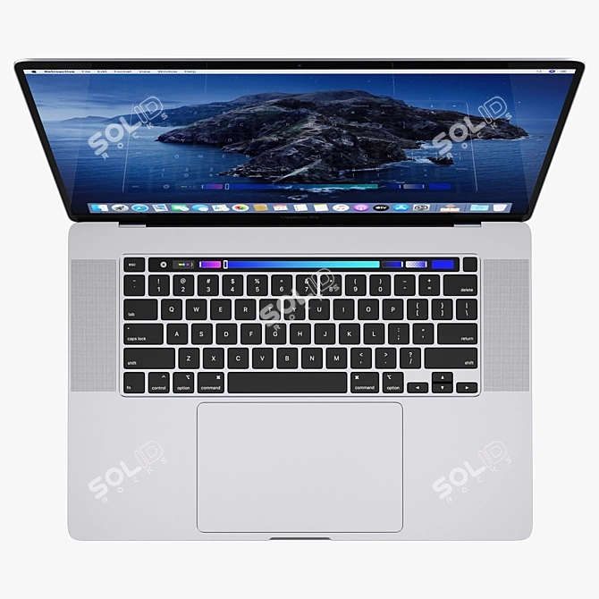 Silver MacBook Pro 16: Powerful Performance 3D model image 3