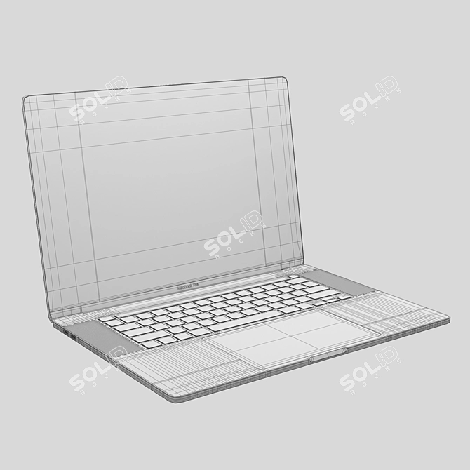 Silver MacBook Pro 16: Powerful Performance 3D model image 5