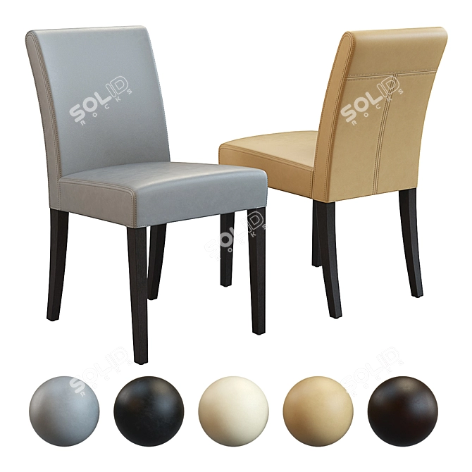Elegant Lowe Leather Chair - Crate & Barrel 3D model image 1