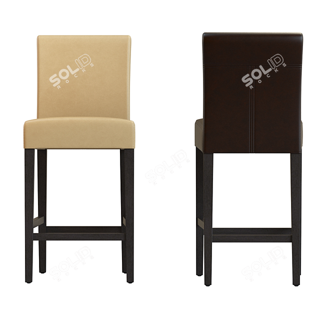 Luxury Leather Counter Stool 3D model image 4