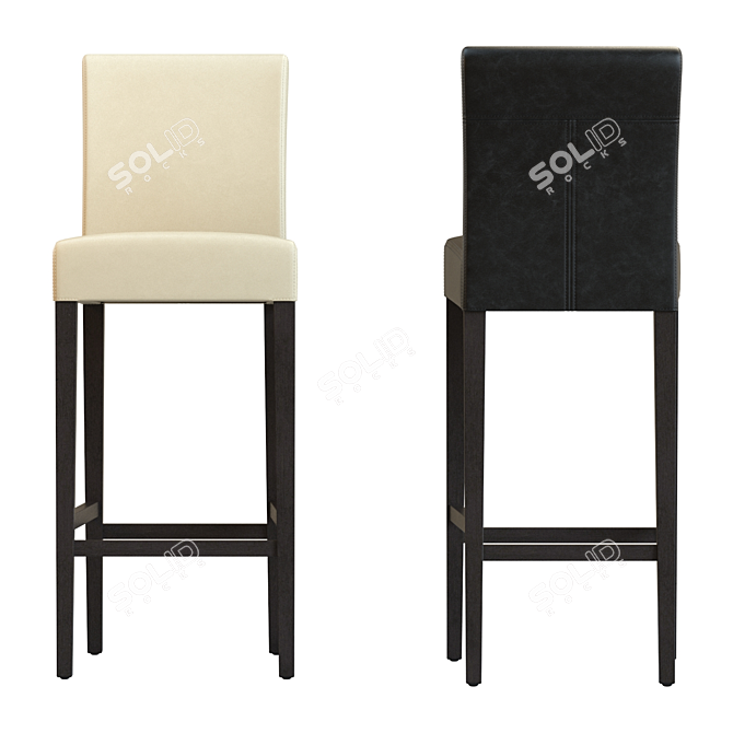 Luxe Leather Bar Stool: Subdividable Model 3D model image 4