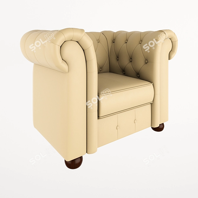 Elegant Rogersville Armchair 3D model image 1