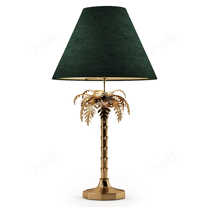 Tropical Palm Brass Lamp 3D model image 3