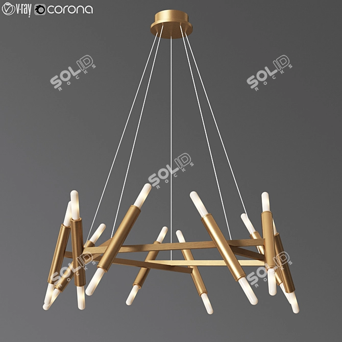 Luxury Pentagon Chandelier - Jonathan Browning 3D model image 1