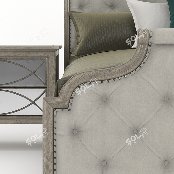 Elegant Marquesa Upholstered Bed 3D model image 3