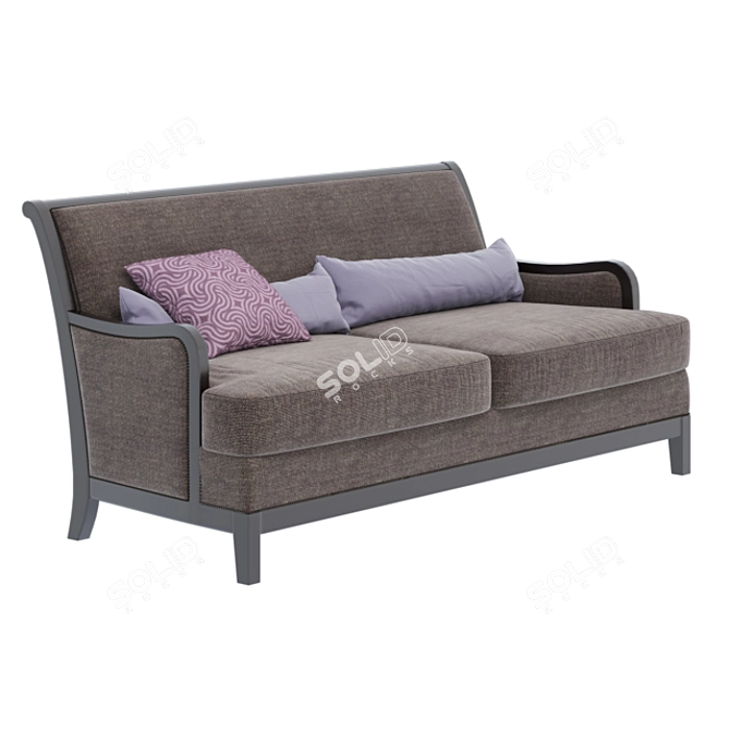 Sebastian 3-Seater Fabric Sofa 3D model image 1