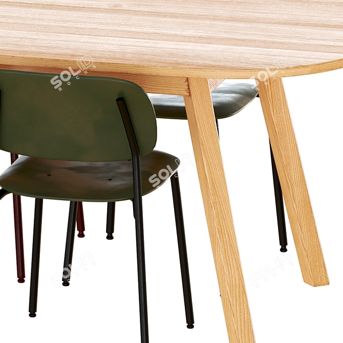 Hay Triangle Leg Table Set 3D model image 3