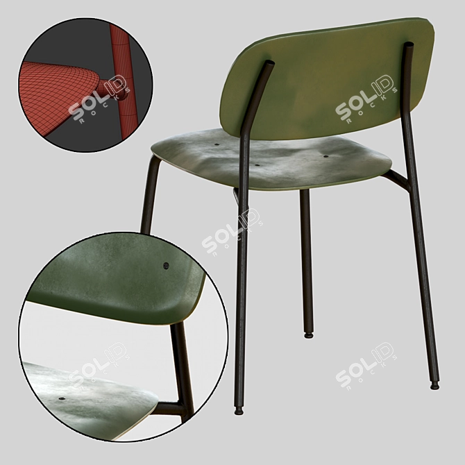 Hay Triangle Leg Table Set 3D model image 4