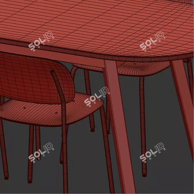 Hay Triangle Leg Table Set 3D model image 1