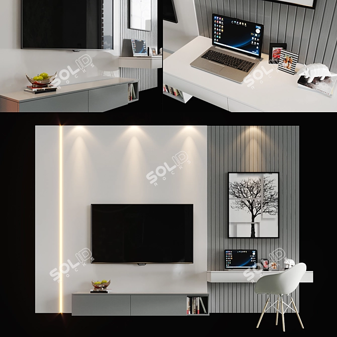 TV Zone: Transform Your Living Room 3D model image 1