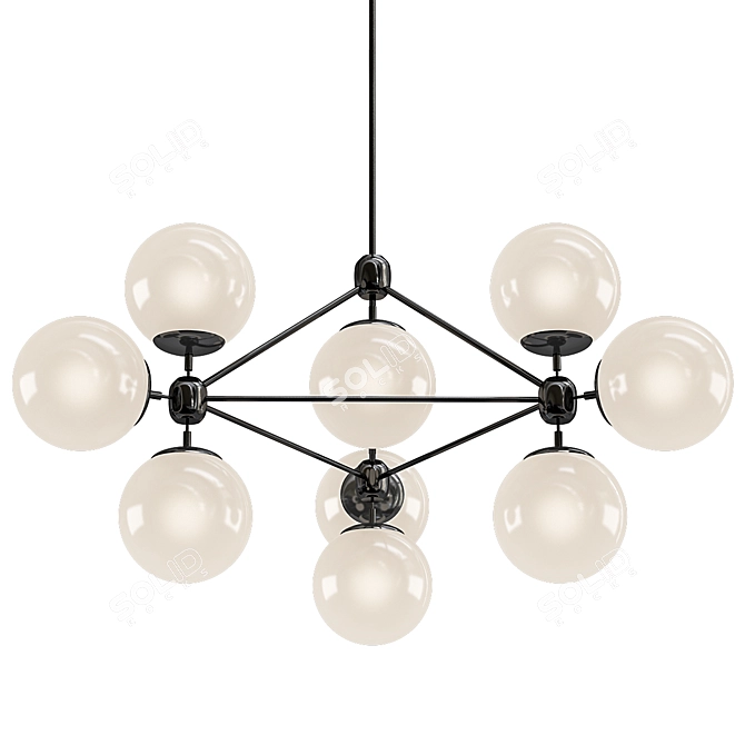 Modo: Black & White Glass Chandelier 3D model image 1