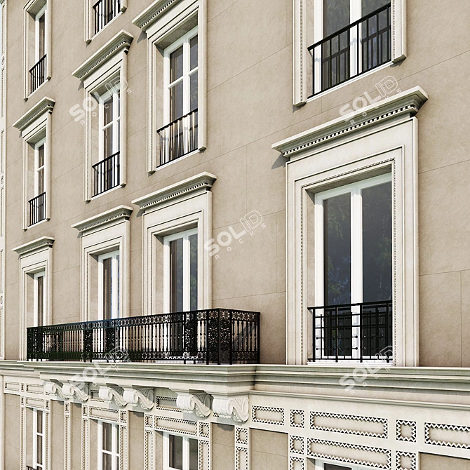 Classic Architectural Building Model 3D model image 2