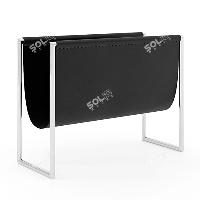 Leather Magazine Rack: Stylish and Functional 3D model image 1