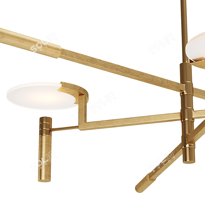 Modern Melange Disc Chandelier 3D model image 2