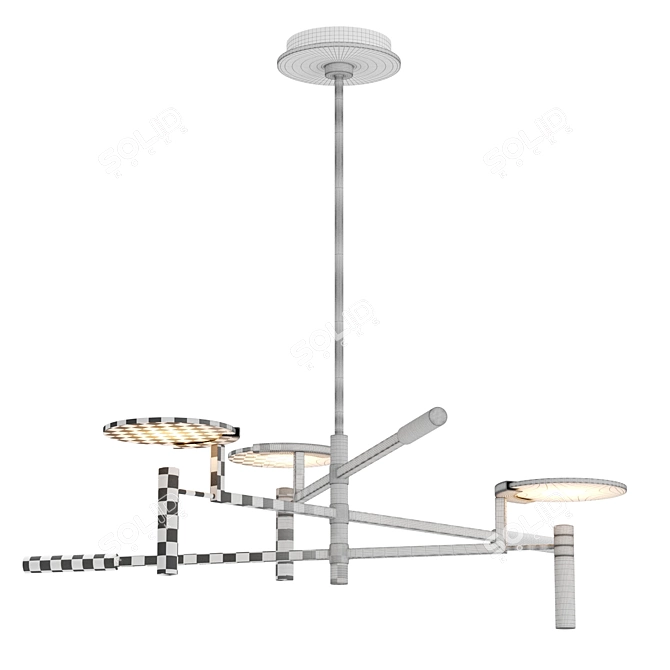 Modern Melange Disc Chandelier 3D model image 4