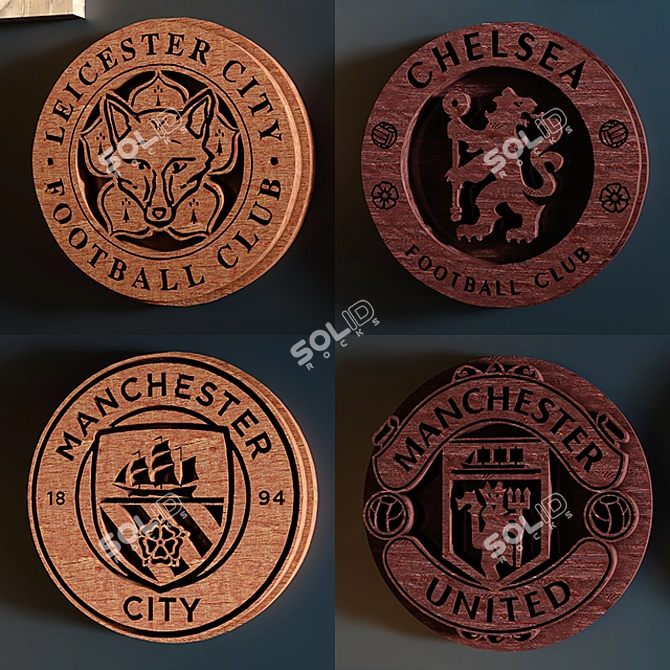 English Football Team Logo Collection: High-Quality 3D File 3D model image 1