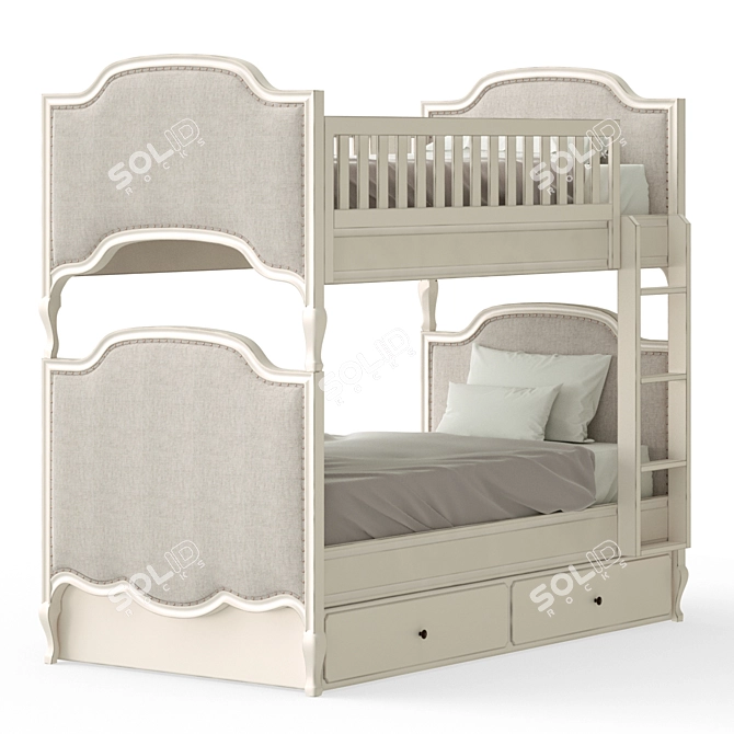  Provence Style Bunk Bed | Linea Lux | Nursery Furniture 3D model image 1