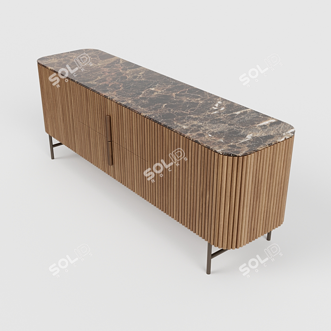 Elegant Rigadin Commode - 31x123x46 cm 3D model image 3