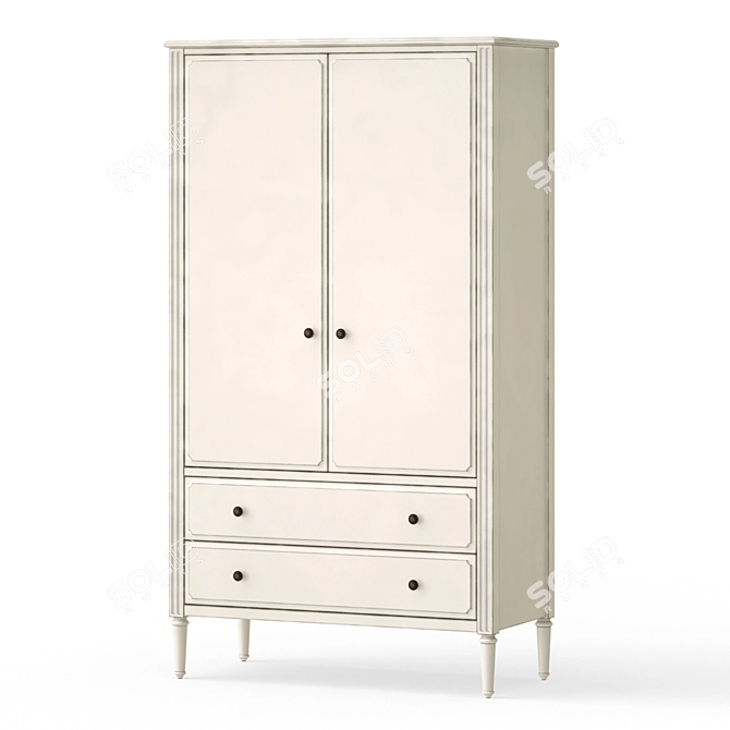 Charming Provence Nursery Wardrobe 3D model image 1