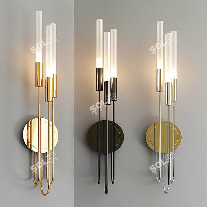 Sleek Torch Sconce 3D model image 1