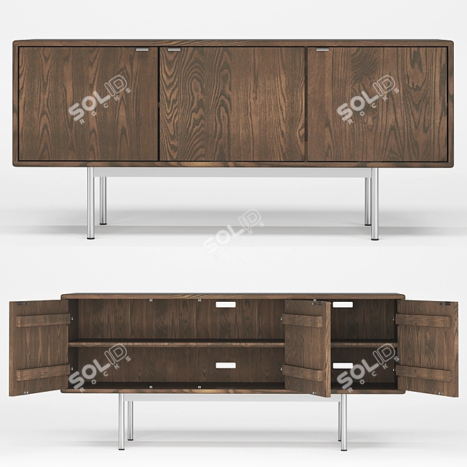 Modern Hensley Media Cabinet 3D model image 1