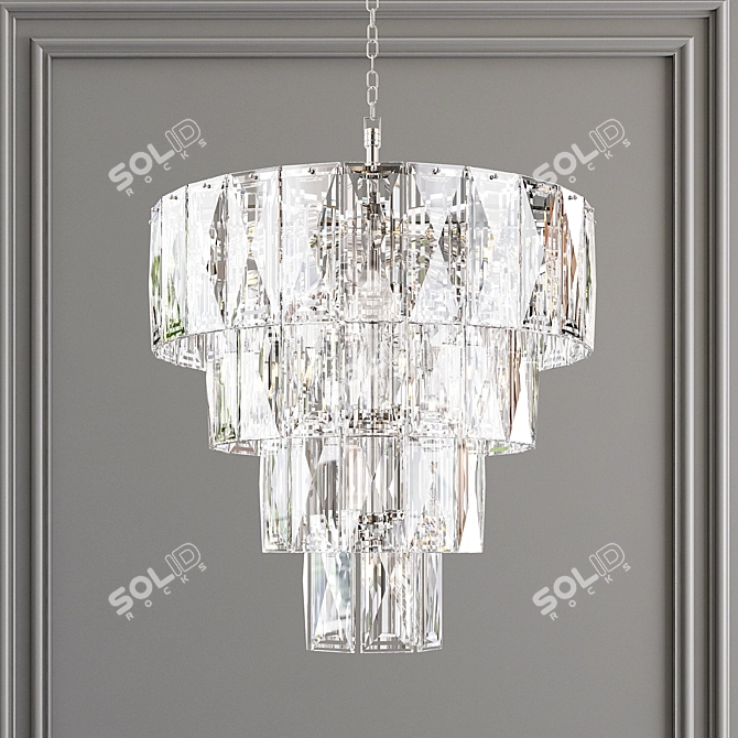 Eichholtz Amazone S Chandelier: Elegant Metal and Crystal Lighting 3D model image 1