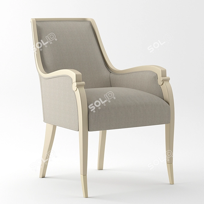 Elegant Mother of Pearl Dining Chair 3D model image 1