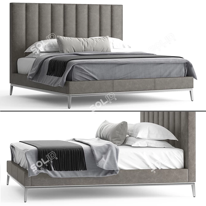 RH Italia Channel Bed: Sleek and Stylish 3D model image 1