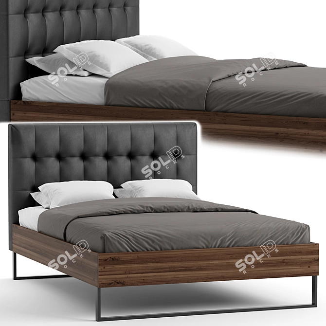 Baxton Studio Industrial Bed 3D model image 1