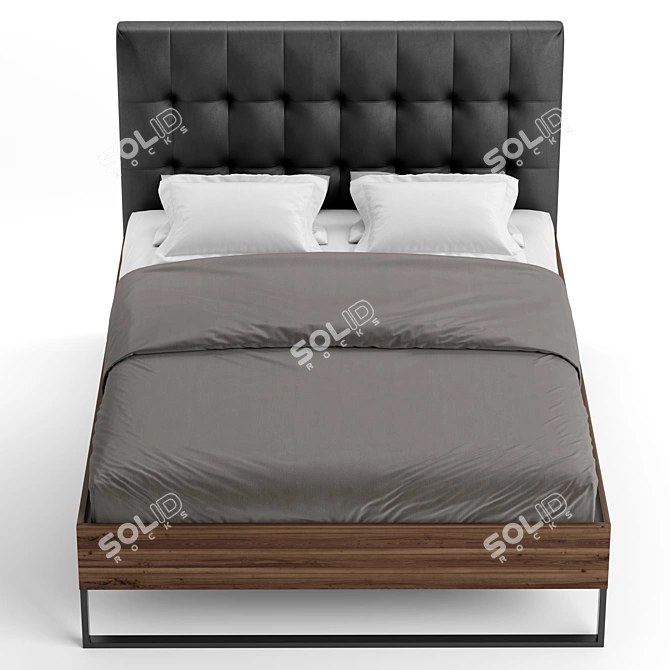 Baxton Studio Industrial Bed 3D model image 2