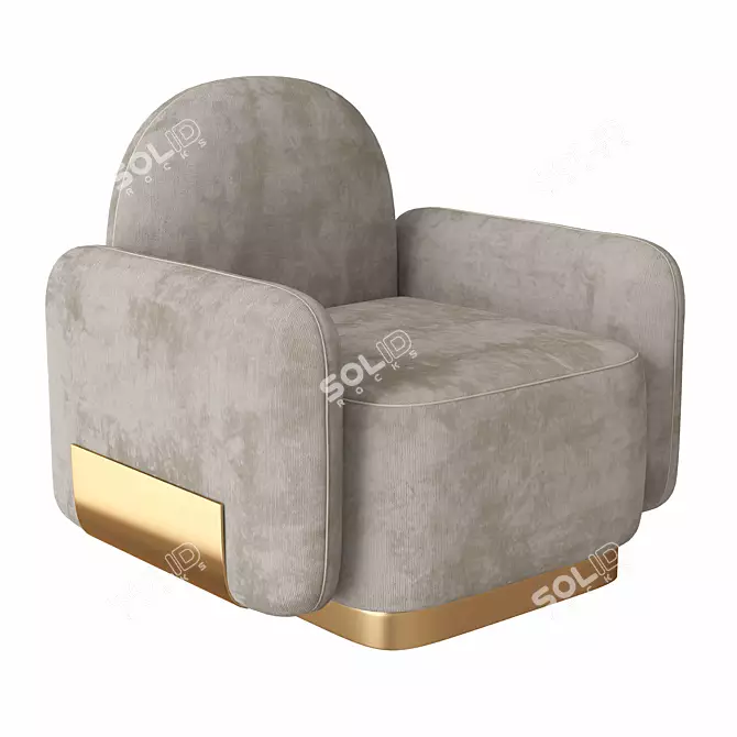 Compact and Stylish Handy Armchair 3D model image 1