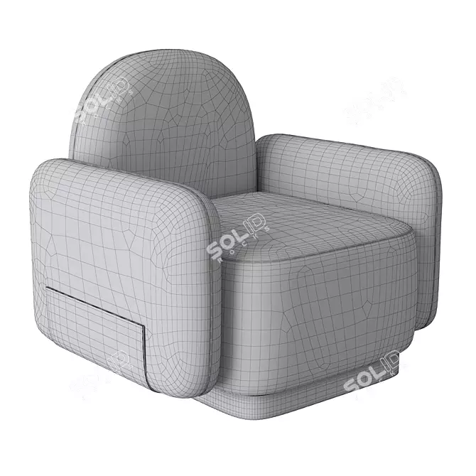 Compact and Stylish Handy Armchair 3D model image 5