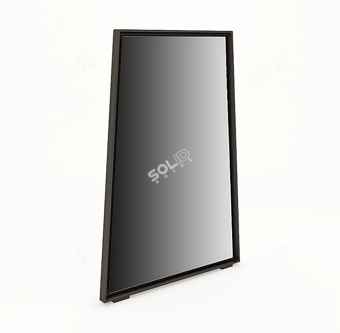 Trapezoidal Ash Frame Mirror 3D model image 3