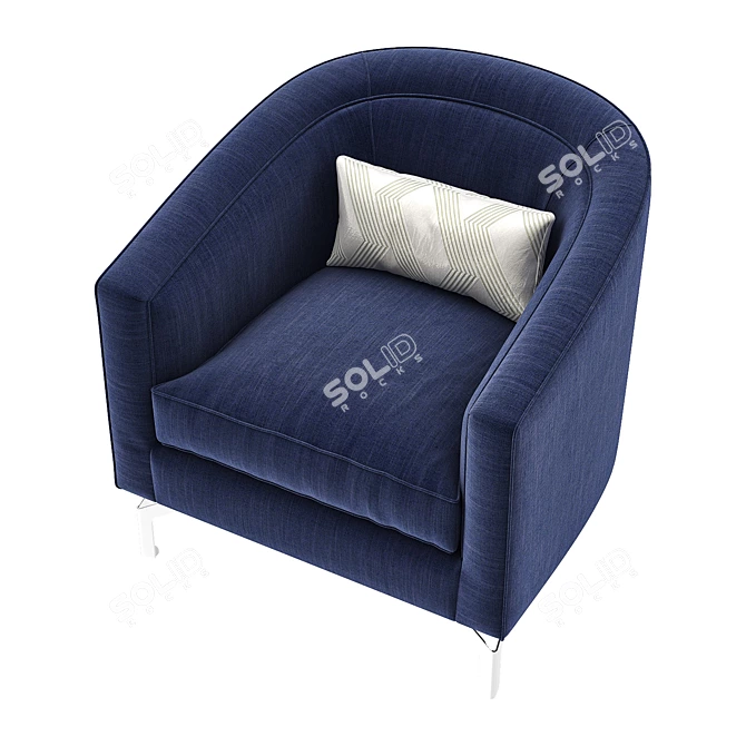 Elegant Annette Cabriole Armchair 3D model image 2