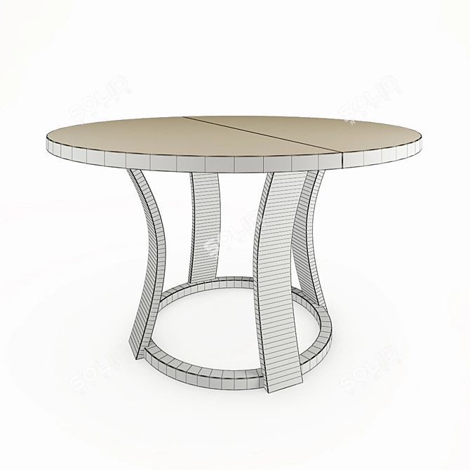 Elegant Grace Extensible Table 3D model image 3