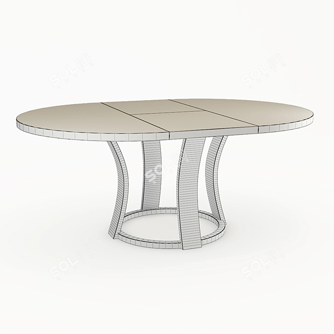 Elegant Grace Extensible Table 3D model image 4