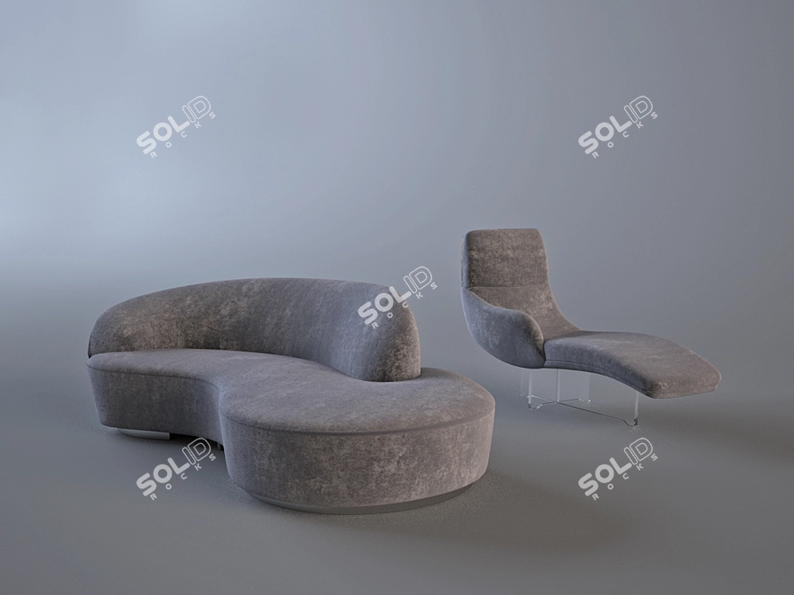 Sleek Sofa: Vladimir Kagan 3D model image 1