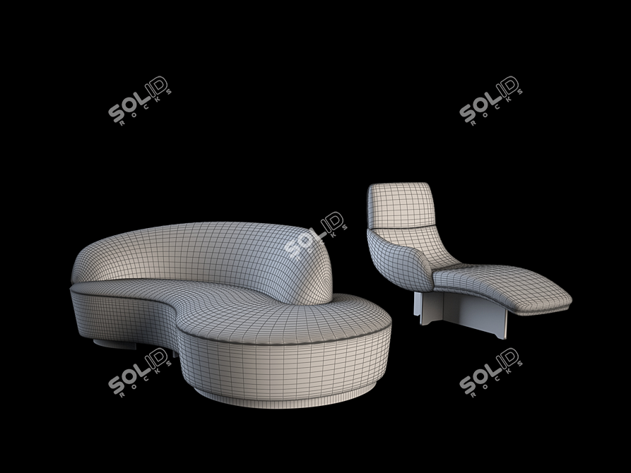 Sleek Sofa: Vladimir Kagan 3D model image 3