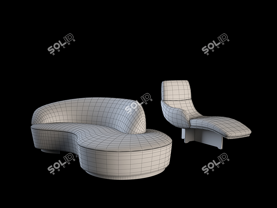 Sleek Sofa: Vladimir Kagan 3D model image 4