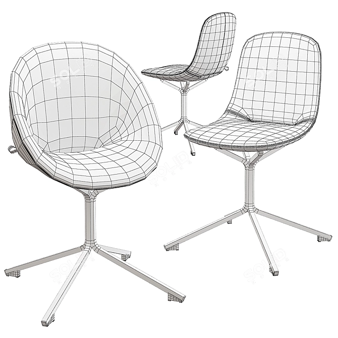 Stylish Fabric Armchair: Beso Star Base 3D model image 2