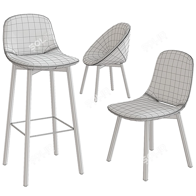 Modern Beso Wood Chairs 3D model image 2