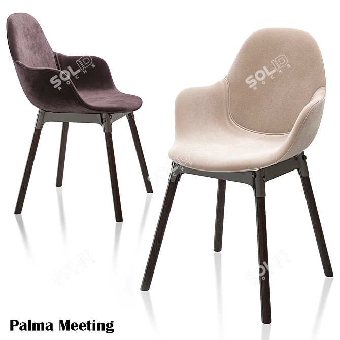 Ergonomic Palma Meeting Chair 3D model image 1