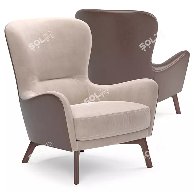 Elegant Ulivi Vivienne Armchair 3D model image 1